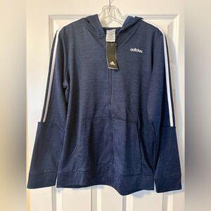 ADIDAS Navy Blue Zip Up Hoodie Boy’s Size XL (18-20) NWT